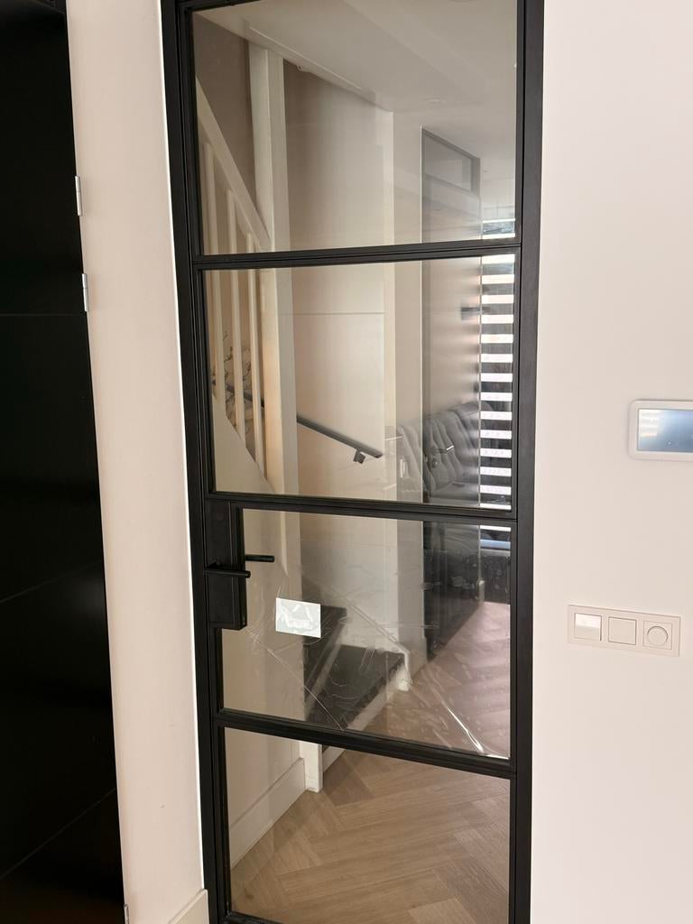 Stalen binnendeur met glas, zwart, 80 tot 100 cm, 215 cm of meer, Binnendeur, Ophalen of Verzenden