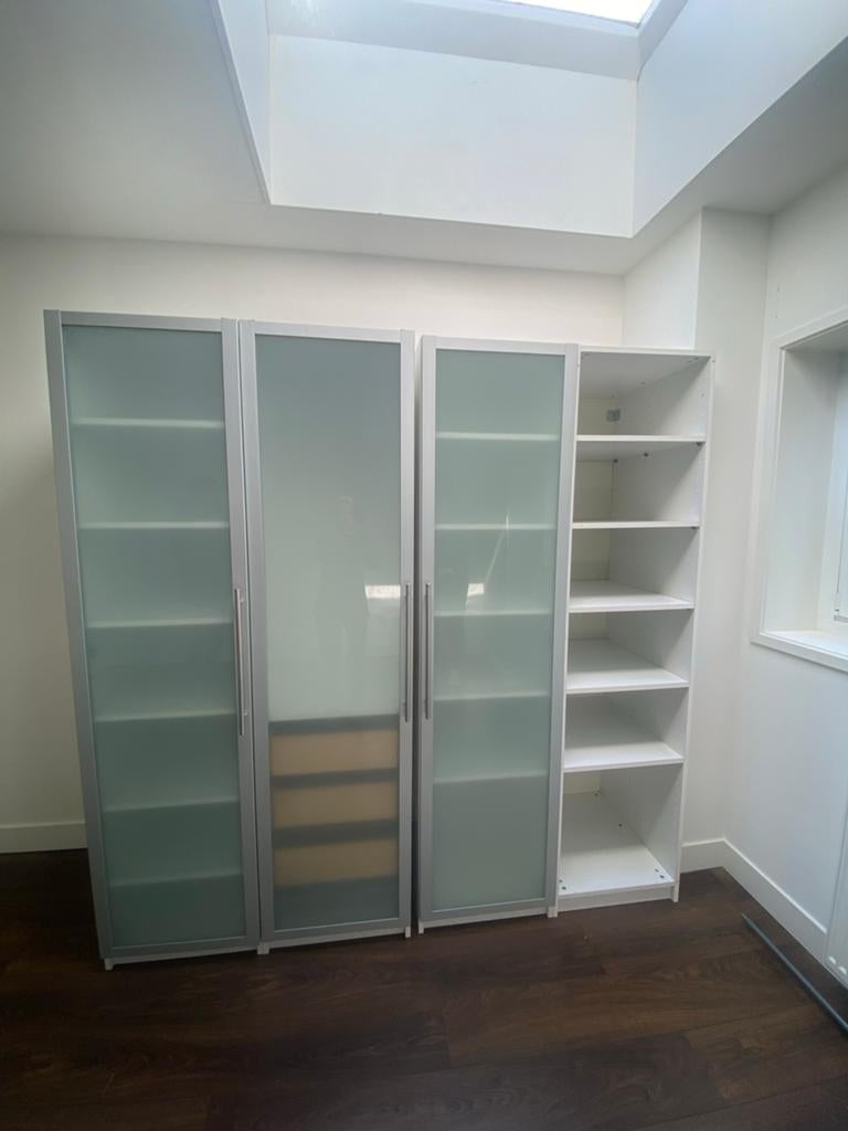 IKEA PAX Kledingkast met glazen deuren en lades, Ophalen of Verzenden, Zo goed als nieuw, 50 tot 75 cm, 200 cm of meer