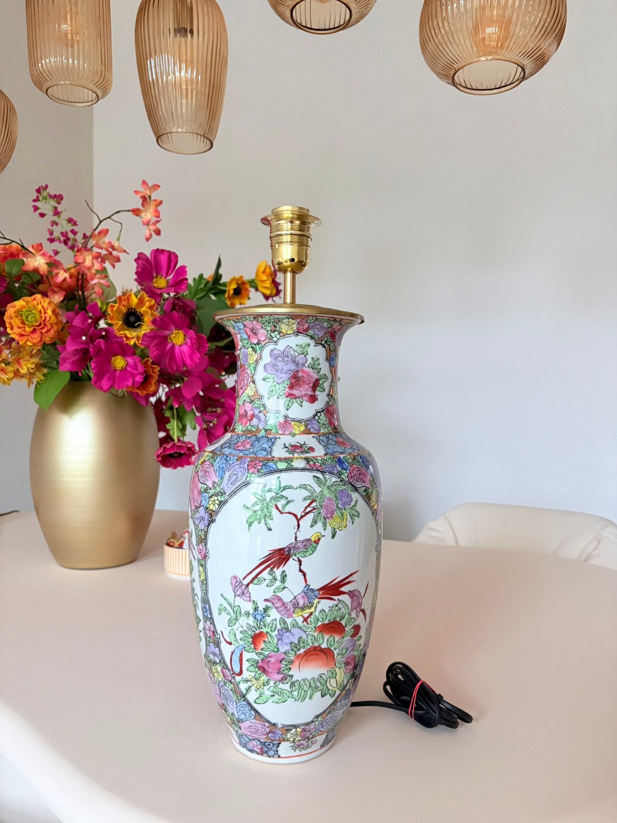 Kleurrijke vaaslamp, Ophalen of Verzenden, Zo goed als nieuw