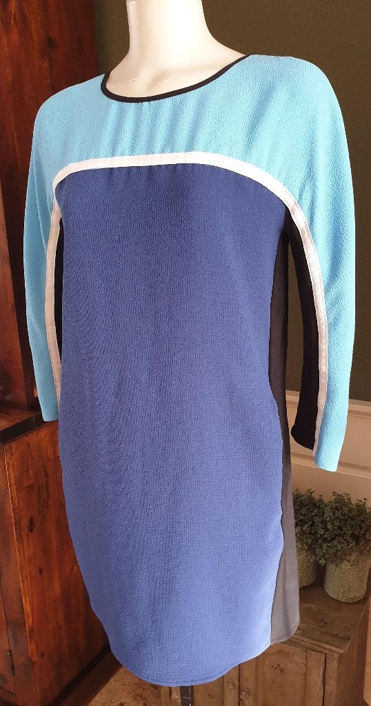 Vanilia mooie blauwe oversized jurk S 36, Vanilia, Zo goed als nieuw, Maat 36 (S), Boven de knie