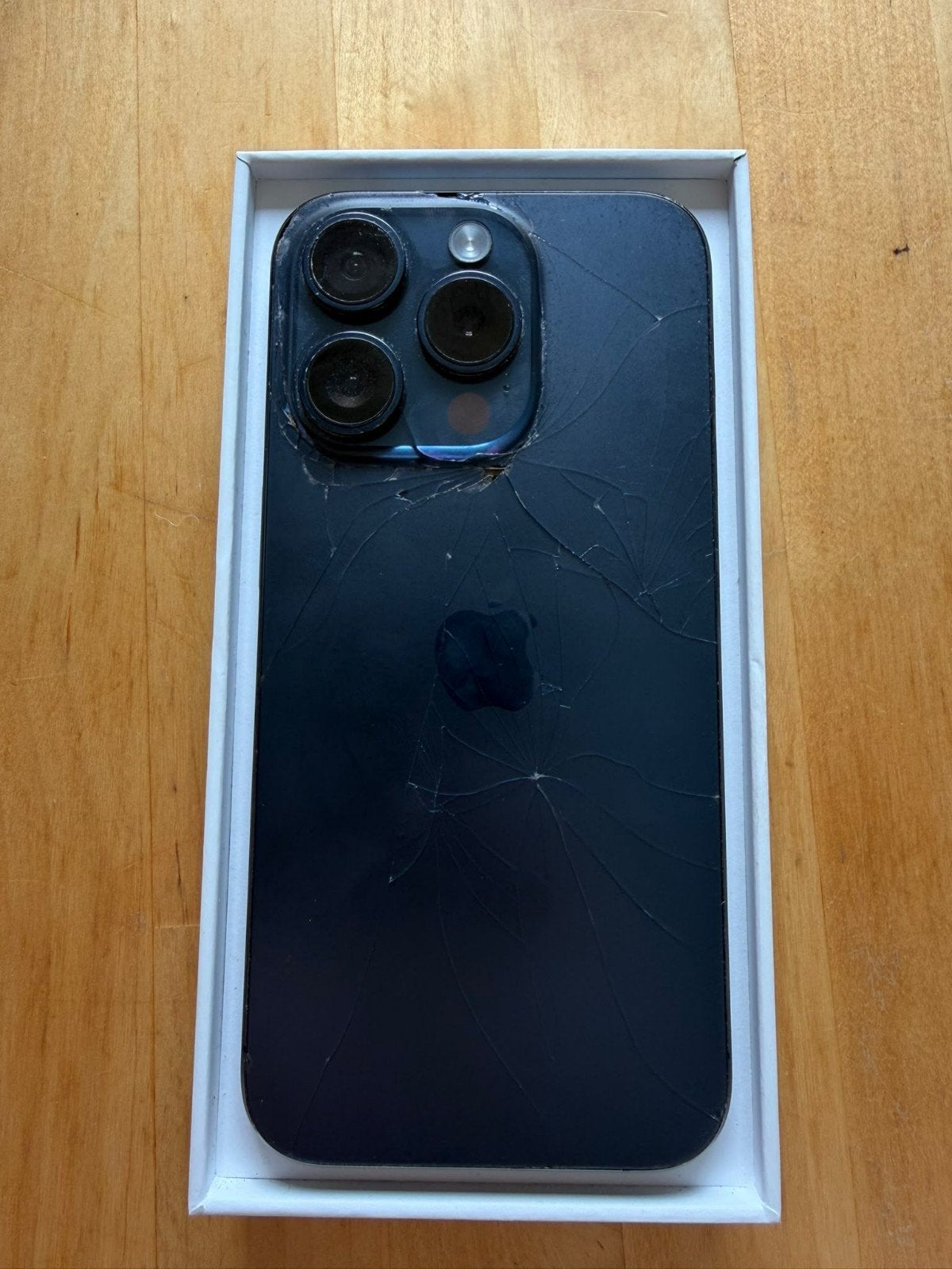 iPhone 15 Pro 128GB Blue Titanium | Werkt | Schade, Blauw, Ophalen of Verzenden, IPhone 15 Pro, 128 GB