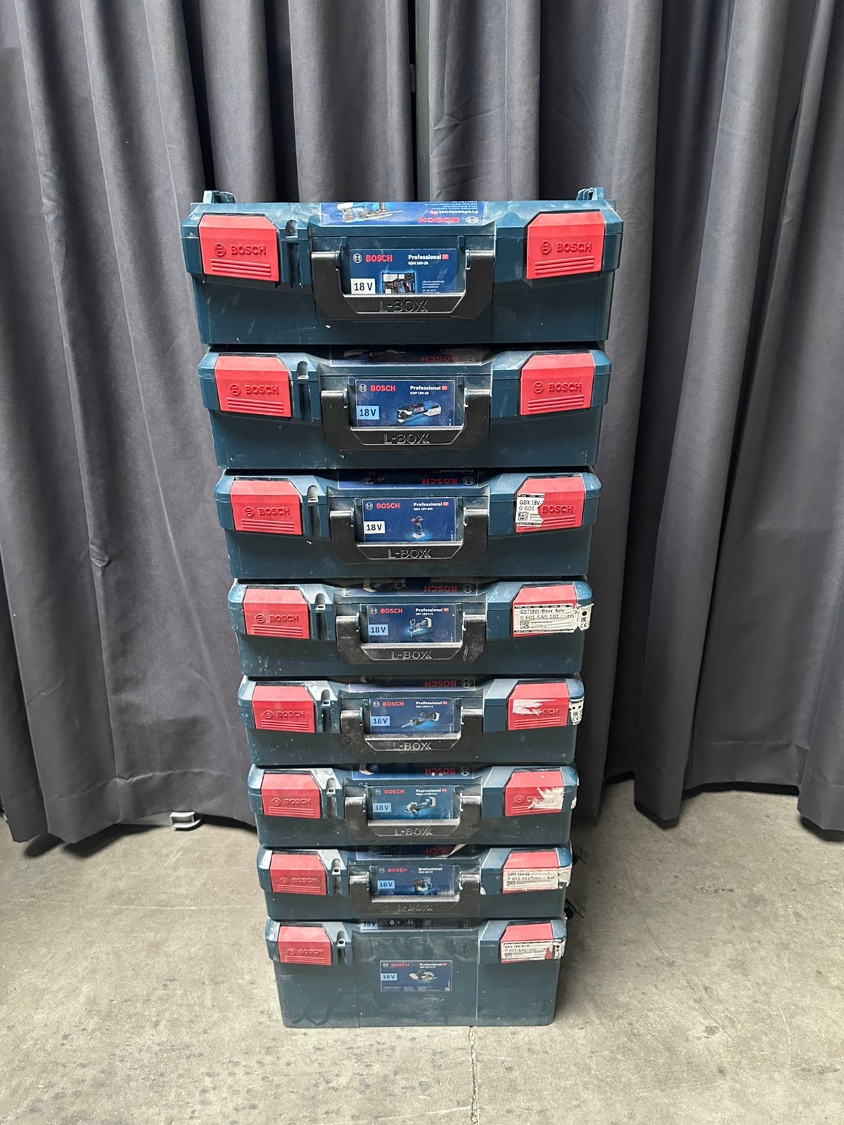 Lege Bosch L-boxx gereedschapkoffers incl. inlays, Doe-het-zelf en Verbouw, Gereedschapskisten, Ophalen, Gevuld, Gebruikt