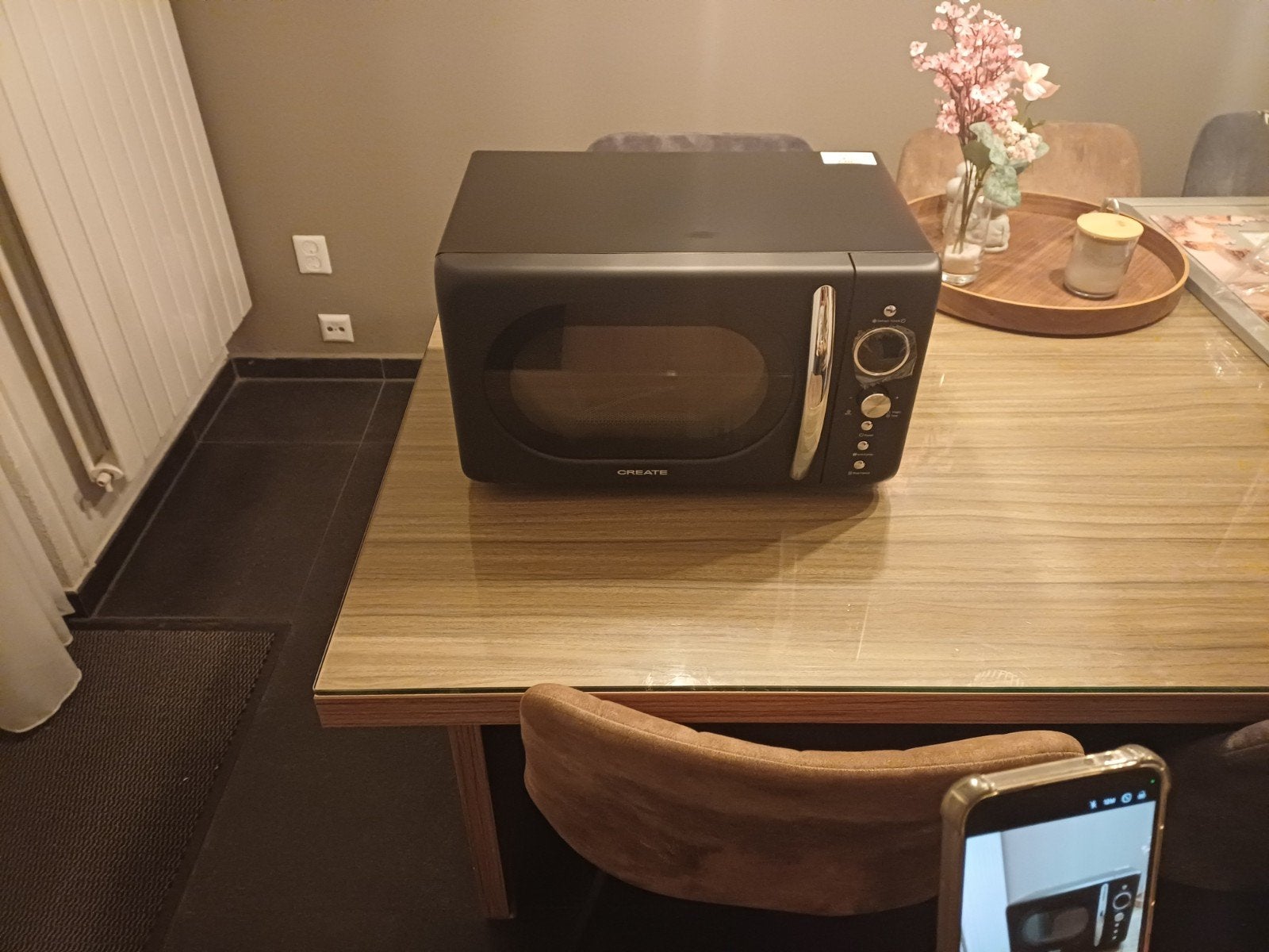 Nieuwe CREATE Retro Magnetron met Grill - Zwart Design, Ophalen of Verzenden
