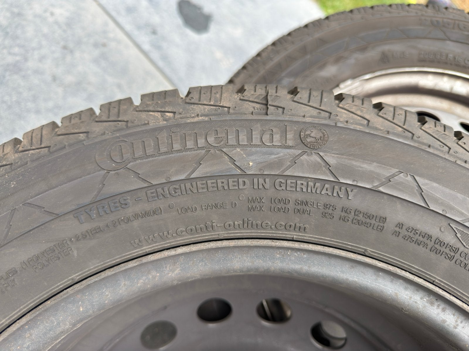 Continental winterbanden met velgen 205/65 R16C, Ophalen, 16 inch, Banden en Velgen, Bestelwagen