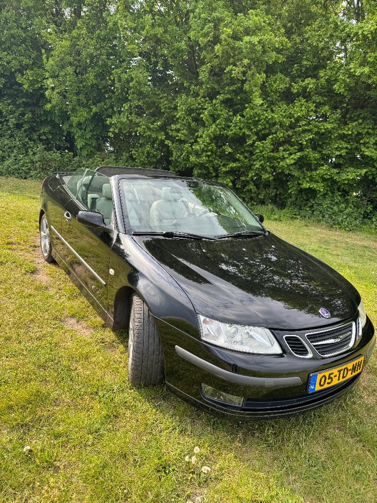 Saab 9-3 Cabrio | 2004 | 1.8T | AUT | Zwart | LPG en benzine, Auto's, 1998 cc, Open dak, 4 cilinders, Cabriolet
