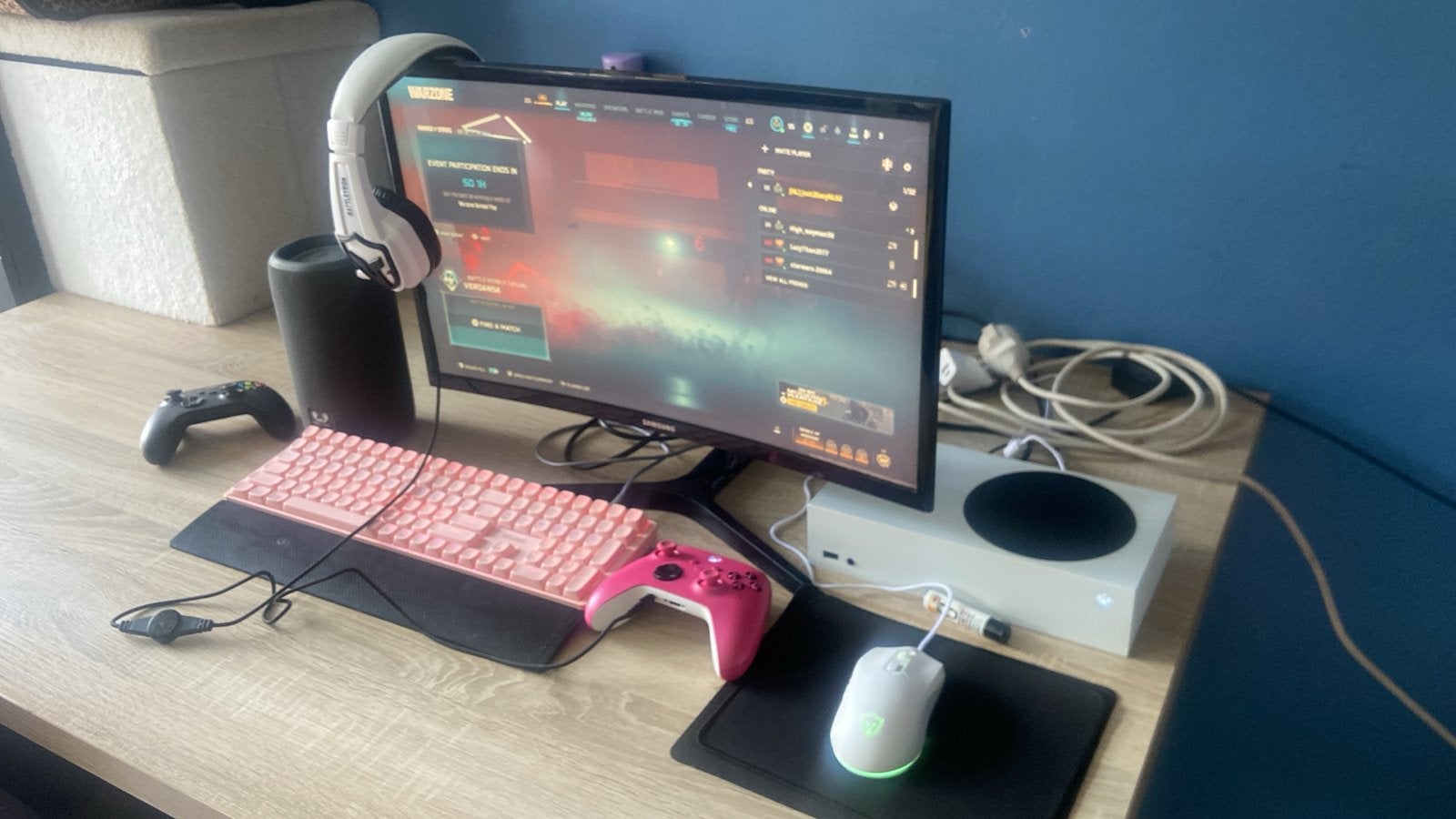 Xbox Series S 512GB met 24 inch curved Samsung monitor, Ophalen, Gebruikt, Xbox Series S