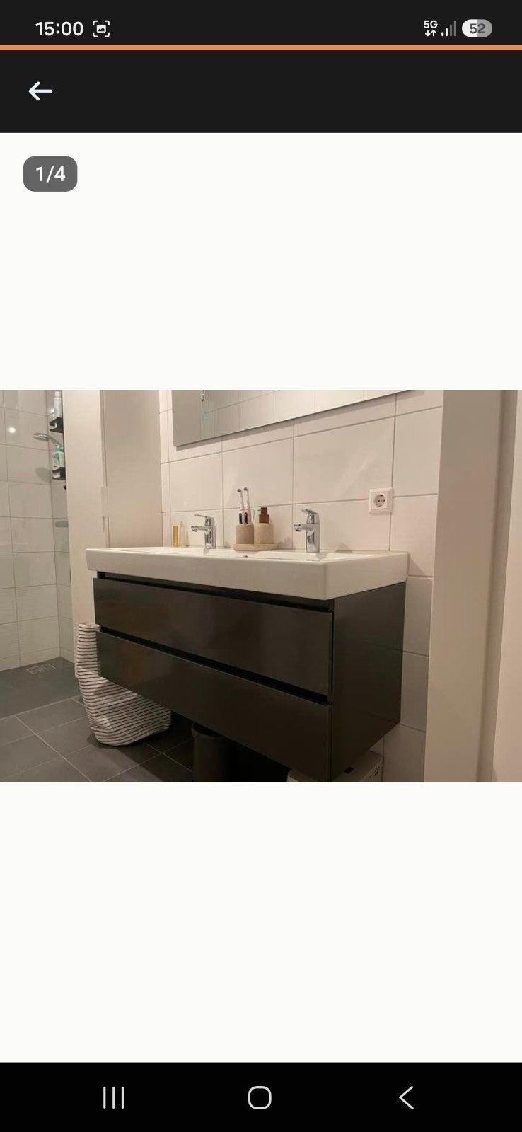Wastafel 120cm Antraciet met 2 Softclose Lades, Huis en Inrichting, Badkamer | Badkamermeubels, Ophalen, Gebruikt, 100 tot 150 cm