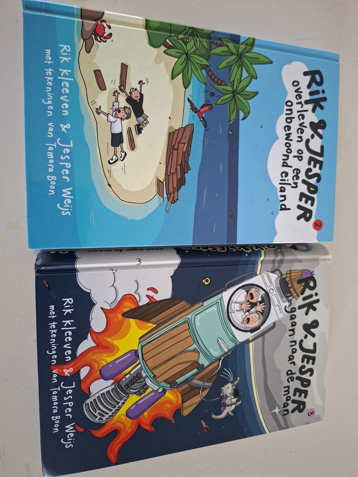 Rik & Jesper boeken - deel 2 & 3, Ophalen, Zo goed als nieuw, Rik Kleefen & Jesper Weijs, Fictie algemeen