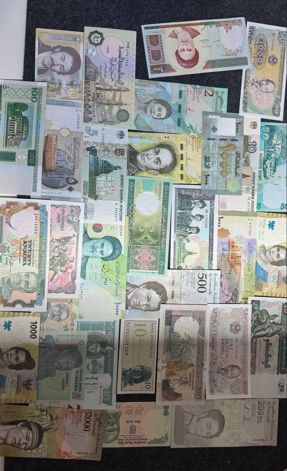 Verzameling van groene biljetten uit diverse landen, Postzegels en Munten, Bankbiljetten | Oceanië, Ophalen of Verzenden, Setje