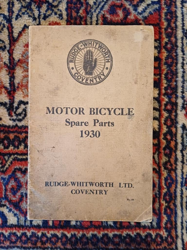 RUDGE 1930 spare parts list onderdelen lijst orig., Ophalen of Verzenden, Overige merken