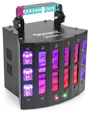 LED licht effect, Magic2 Derby, Stroboscoop, UV, R+G laser, Geluidgestuurd, Nieuw, Info@marbeco.nl, BeamZ