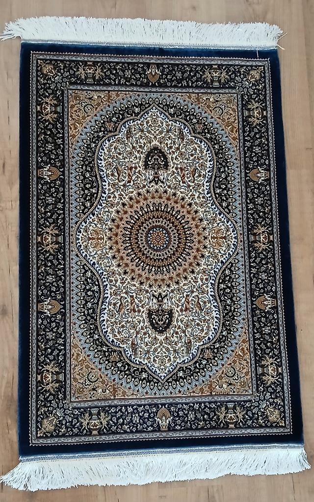 Perzisch Ghom tapijt / handgeknoopt zijde, 50 tot 100 cm, Nieuw, Rechthoekig, 50 tot 100 cm