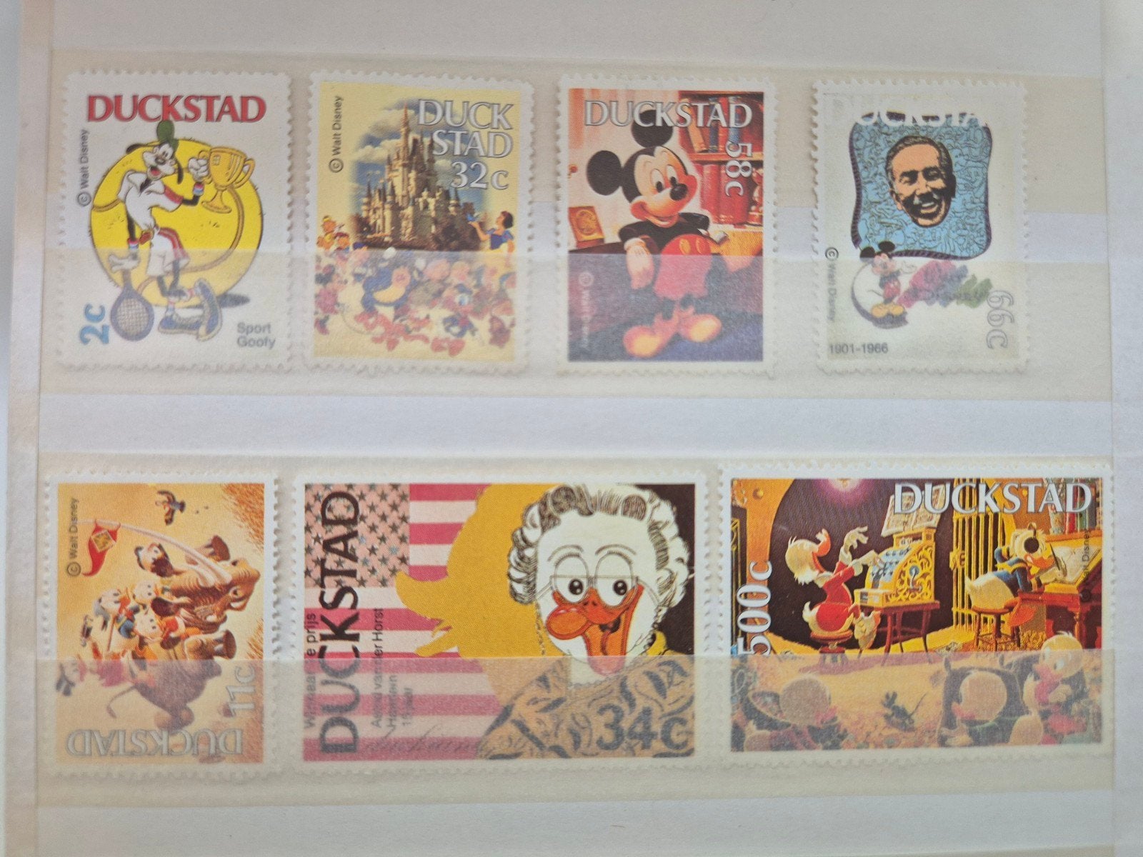Disney Duckstad zegels - Mickey, Goofy, Donald Duck, Ophalen of Verzenden, Postfris