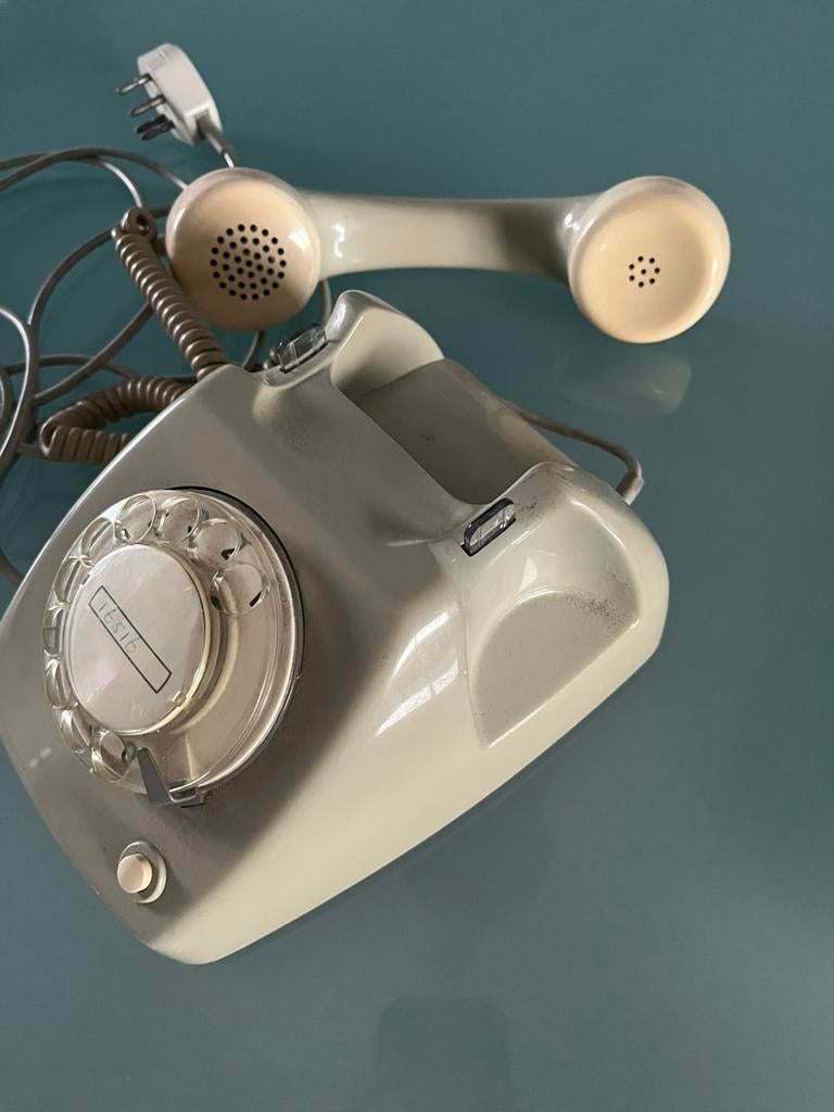 Vintage PTT Telefoon T65 met Draaischijf - Grijs, Ophalen, Gebruikt, Met draaischijf