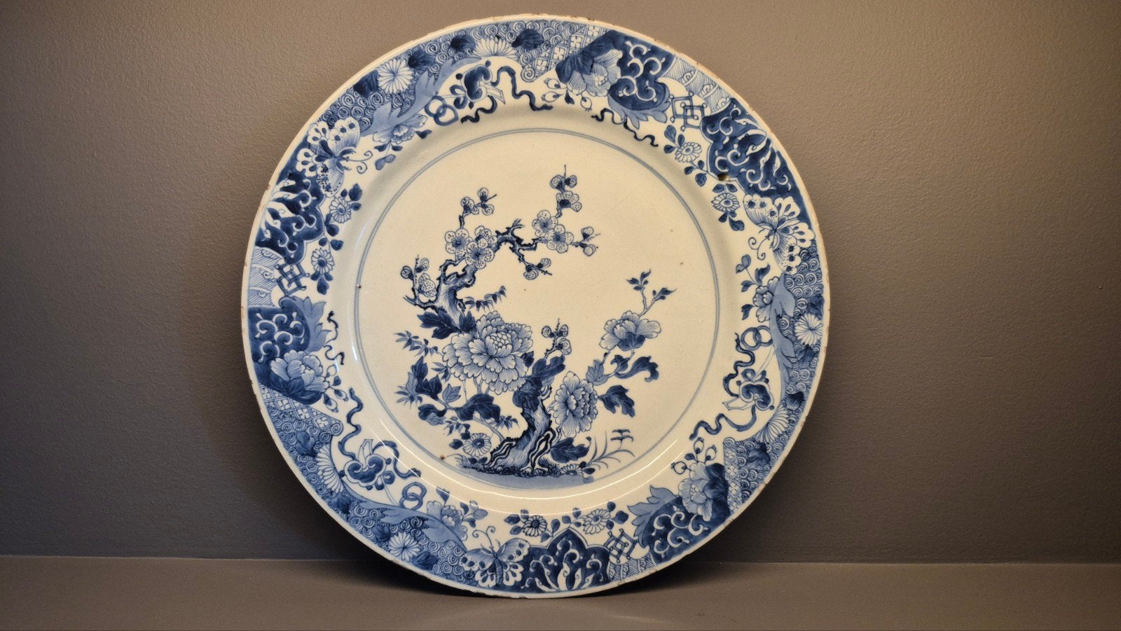 zeldzaam Antiek Chinees Porseleinen Bord, Antiek en Kunst, Ophalen of Verzenden