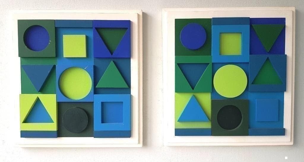 Victor Vasarely-ZAPHIR POSITIF & NEGATIF -Houtreliëf-1967, Ophalen of Verzenden