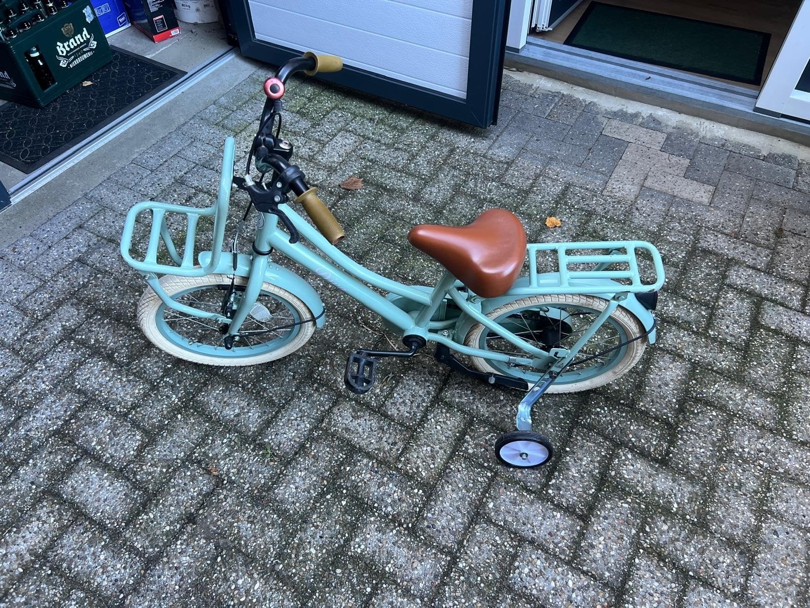 Cortego Liberty meisjesfiets (14 inch) met zijwieltjes, Ophalen, Gebruikt, 16 tot 20 inch, Zijwieltjes