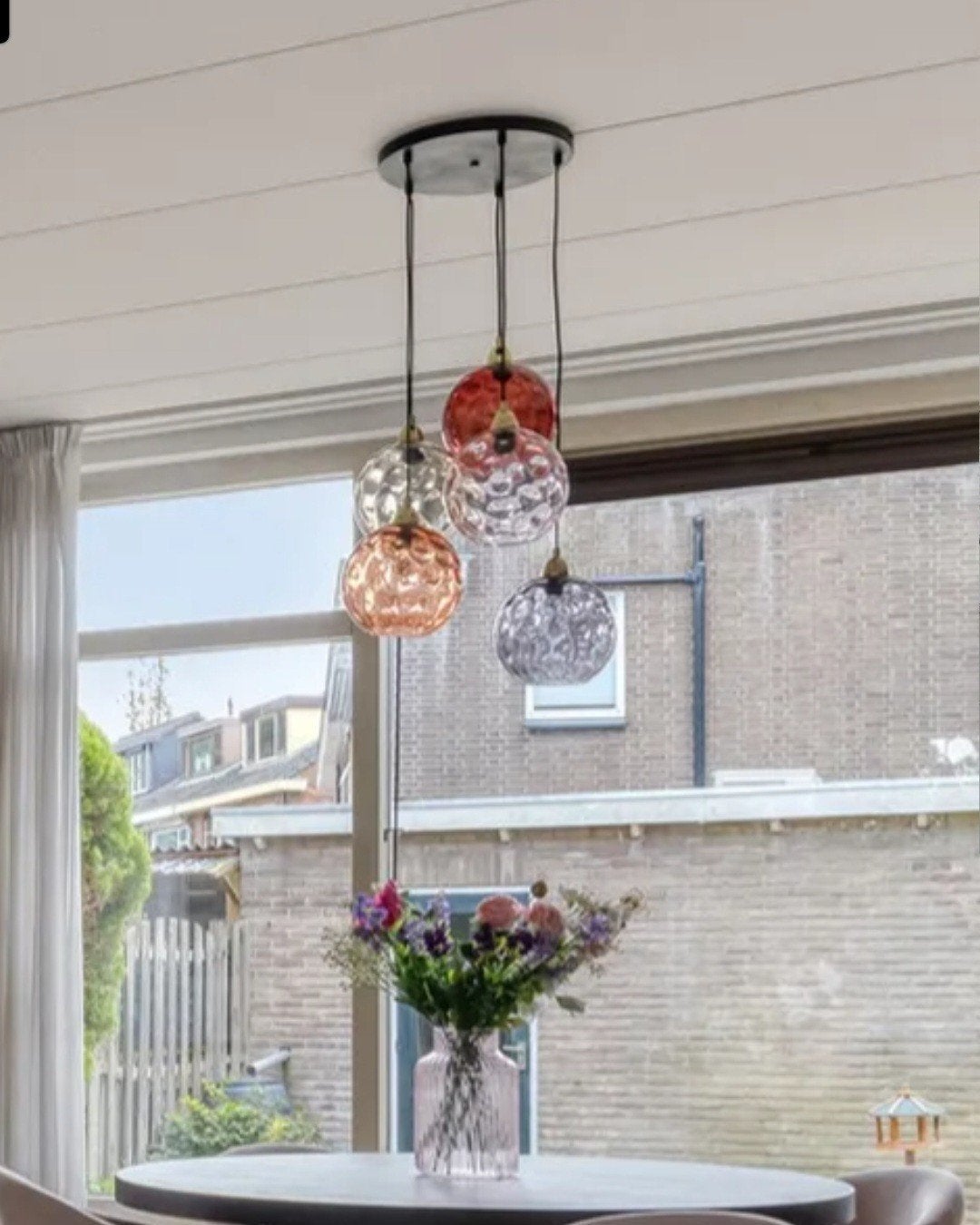 Gekleurde bol lamp made ilaria, Ophalen, Zo goed als nieuw, Glas