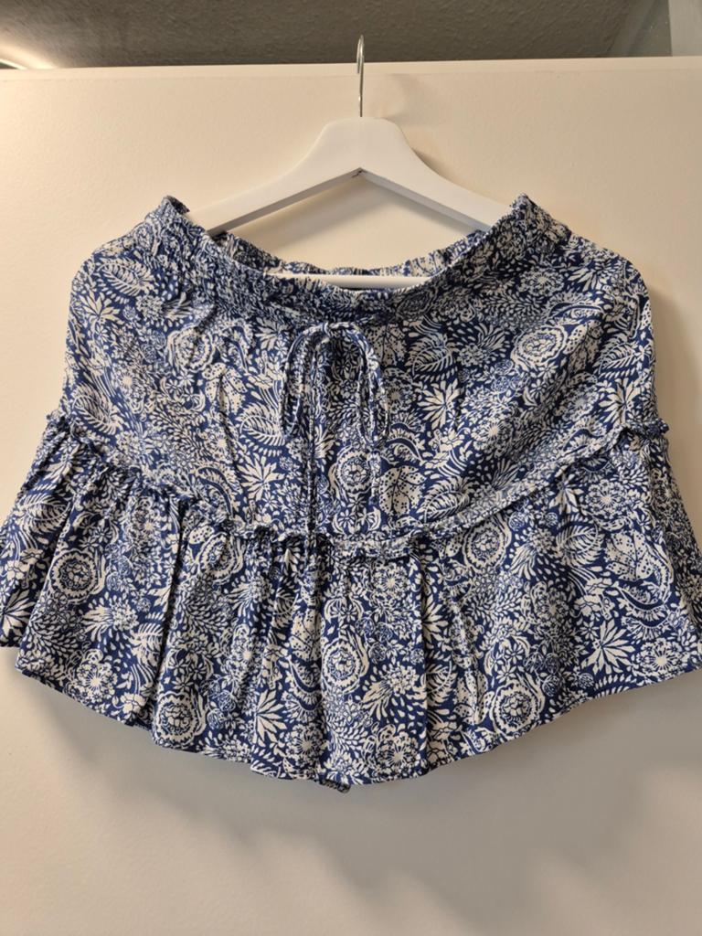 Zara skort Blauw/Wit Bloemenprint Maat M, Kleding | Dames, Rokken, Maat 38/40 (M), Blauw, Ophalen of Verzenden, Zo goed als nieuw