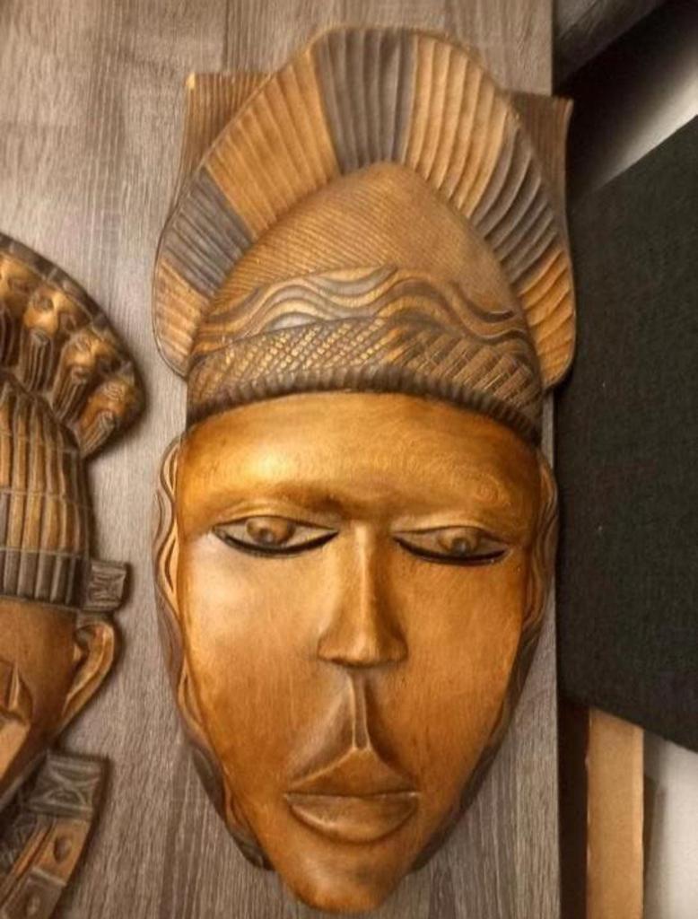 Set van 3 Grote Afrikaanse Houten Maskers, Ophalen