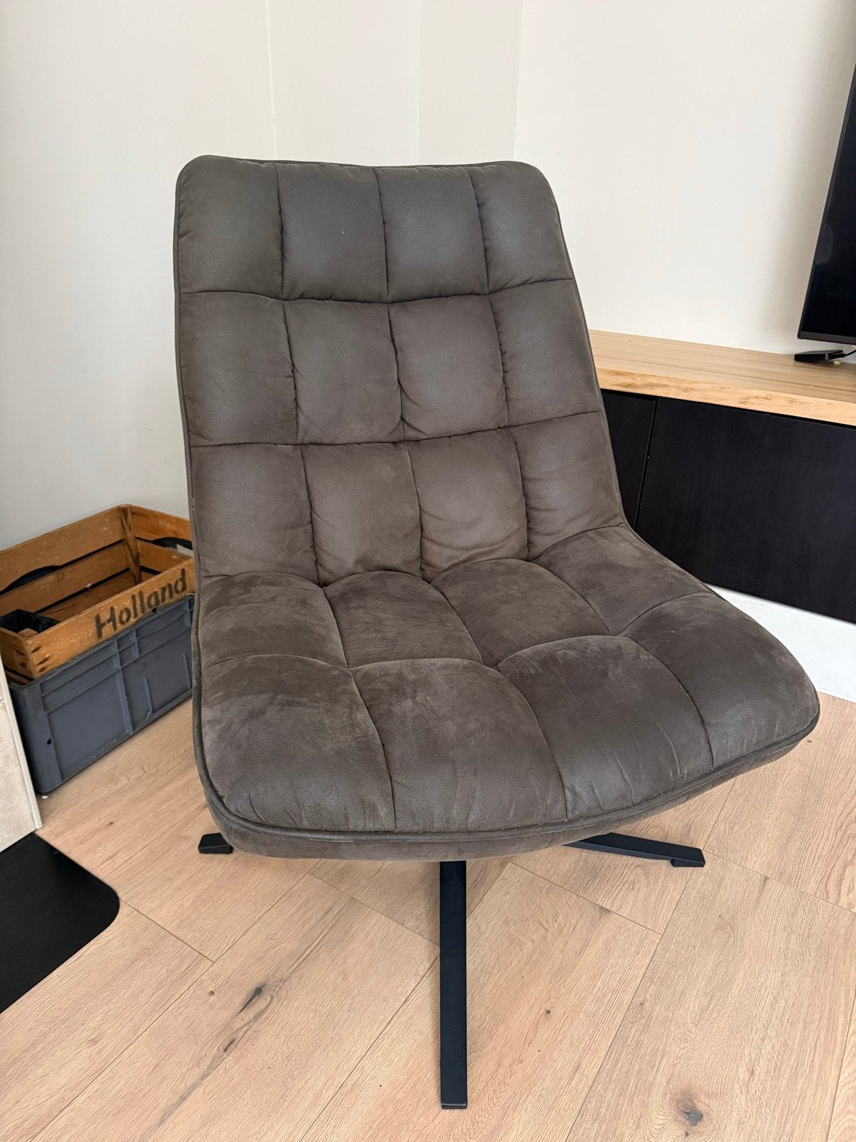 2x Woood Draai Fauteuil - Zo goed als nieuw, Ophalen of Verzenden, Zo goed als nieuw, Stof, 75 tot 100 cm