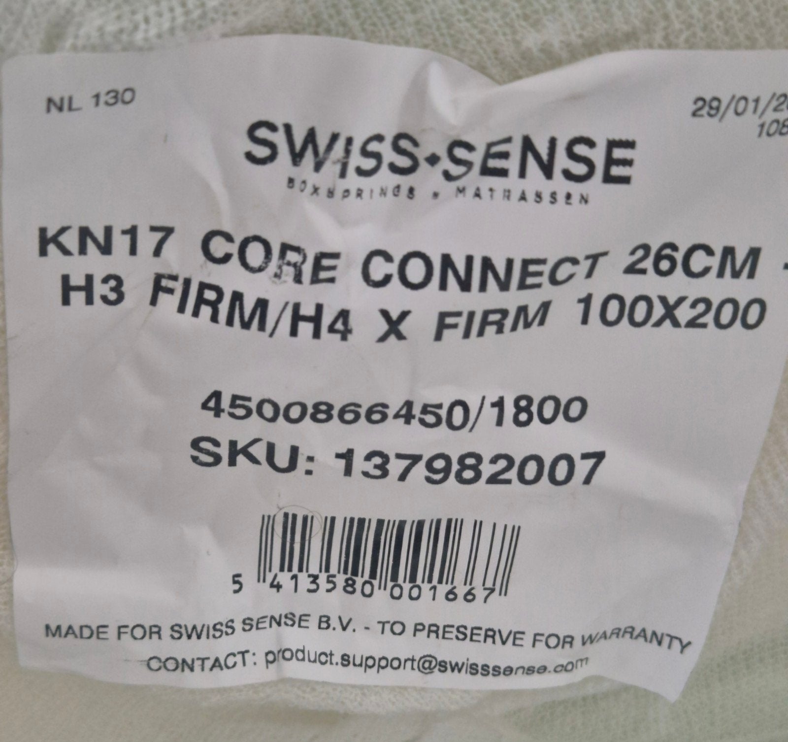 swiss sense Zo goed als nieuw Royal Collectie matras 100x200, Huis en Inrichting, Ophalen