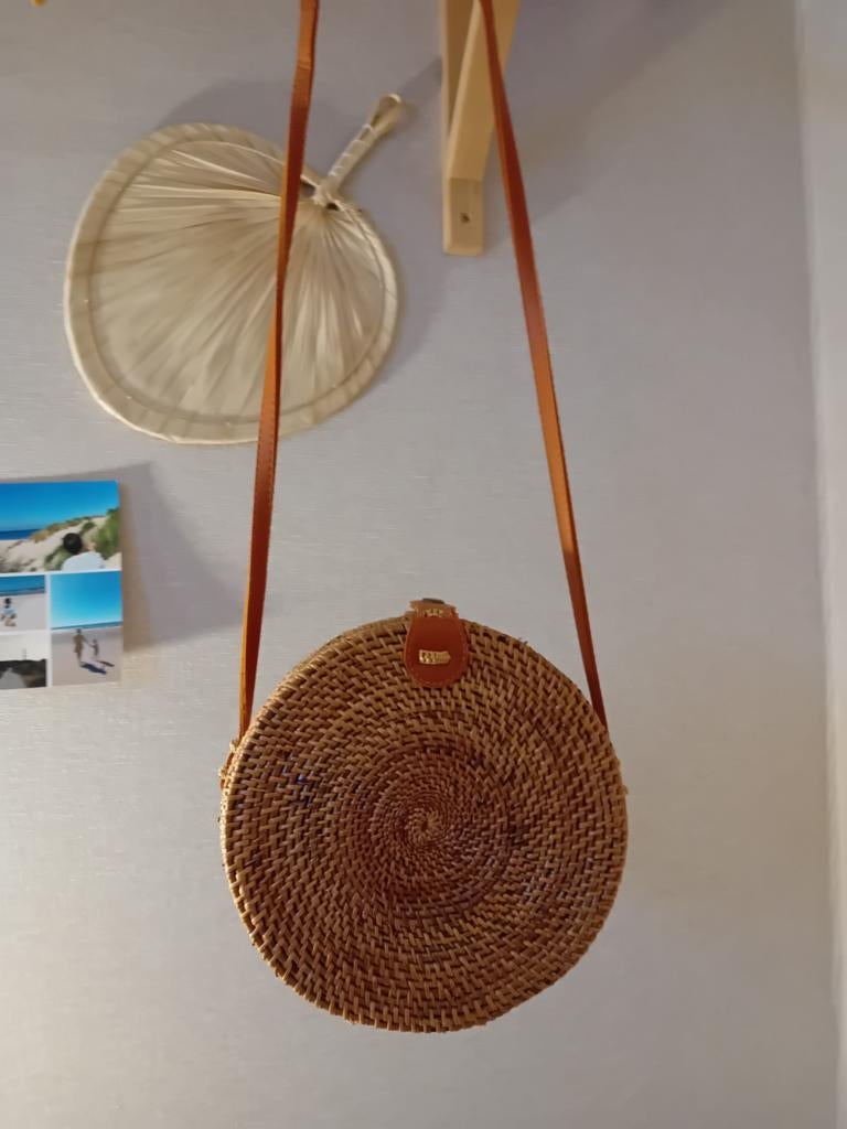 Uniek handgemaakt Bali tasje - Rotan schoudertasje, Ophalen of Verzenden