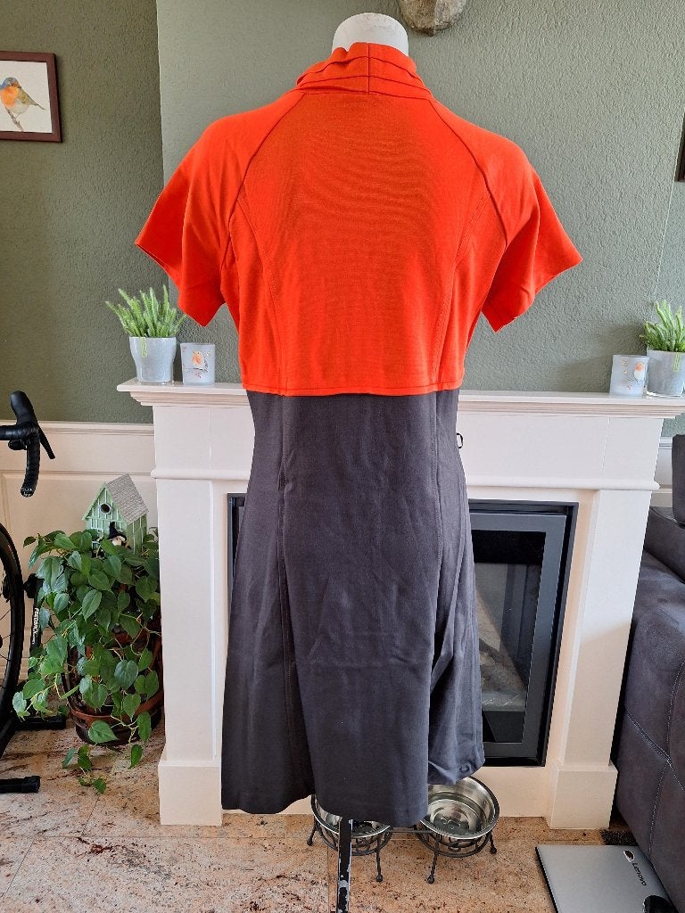 Atmos Fashion oranje bruine jurk 42 44 L, Kleding | Dames, Verzenden, Maat 42/44 (L), Oranje, Zo goed als nieuw