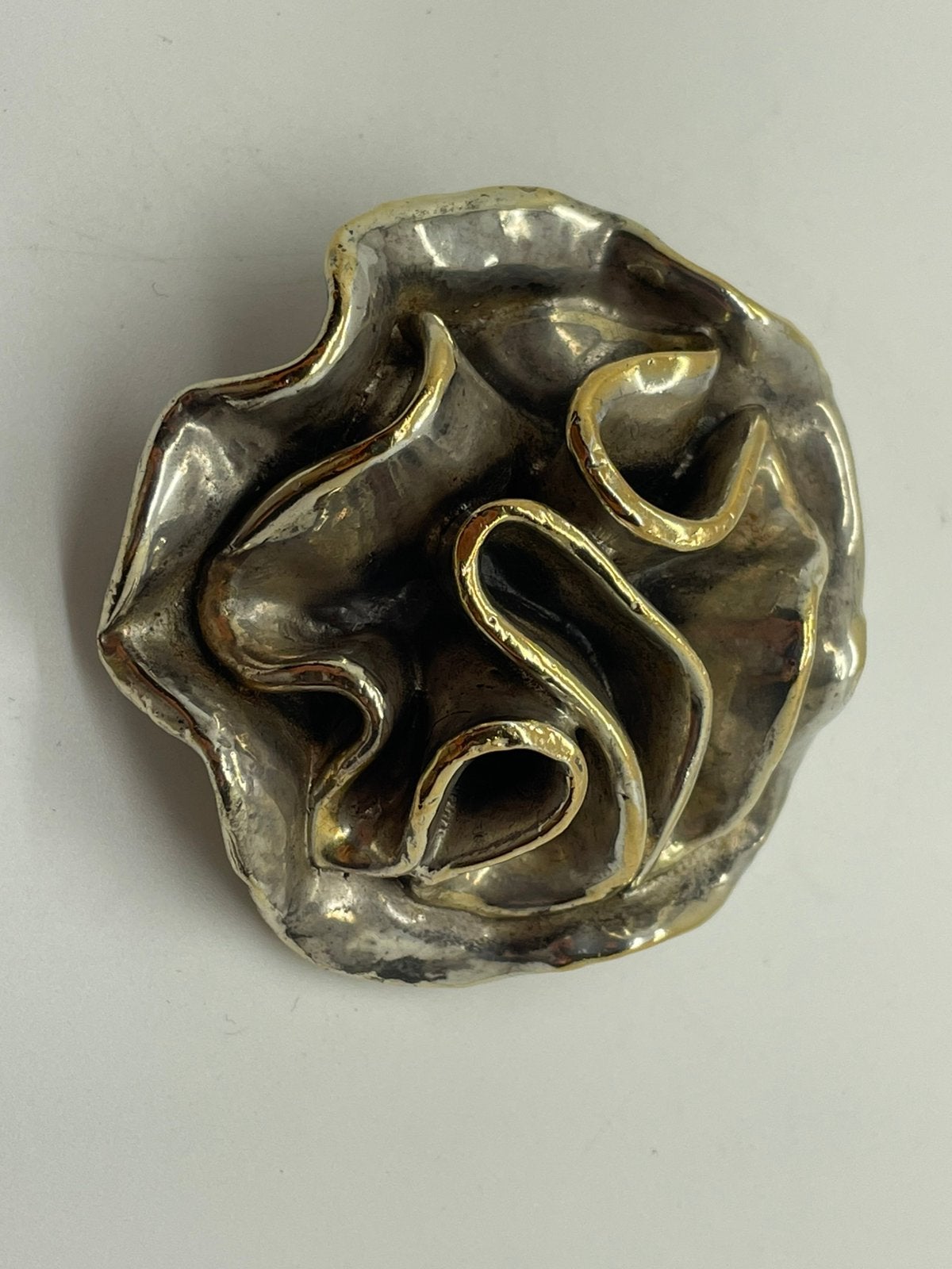 F714 Prachtige zilveren broche modernist roos, Sieraden, Tassen en Uiterlijk, Broches, 4 tot 7 cm, Ophalen of Verzenden, X, Zilver