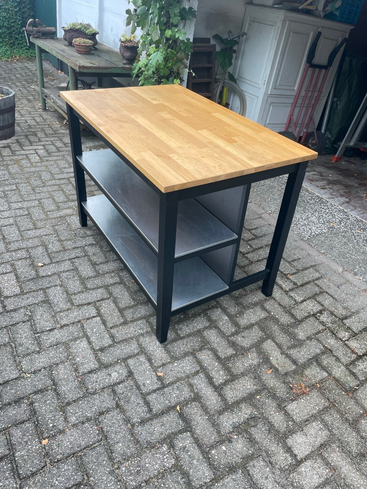 IKEA Tornviken Keukeneiland - Zwart/Eiken, Huis en Inrichting, Ophalen, Gebruikt