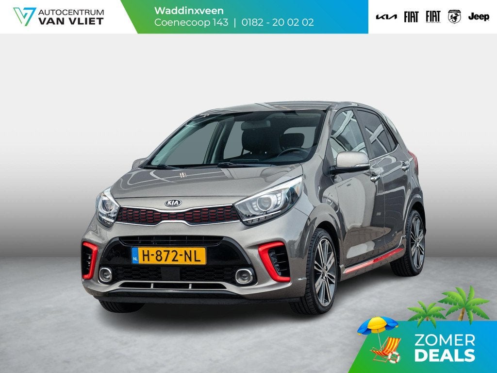 Kia Picanto 1.0 MPi GT Line | Clime | Cruise | Side skirts |, Auto's, Kia, Voorwielaandrijving, 12 maanden, Stof, Gebruikt