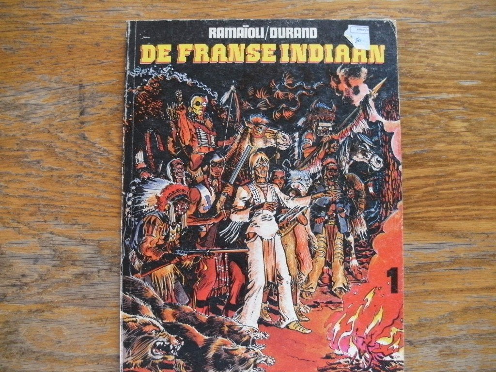 De Franse Indiaan. Tekeningen:Ramaïoli. Tekst: Durand Dupuis, Boeken, Eén stripboek, Zo goed als nieuw, Durand Dupuis, Ophalen of Verzenden
