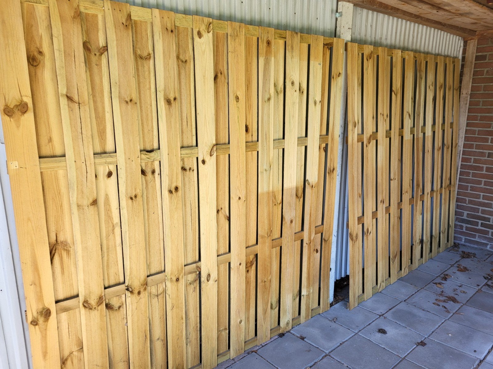 2 schuttingdelen. (Vlechtschermen ), Tuin en Terras, Schuttingen, Ophalen, Hout, Minder dan 3 meter, 1 tot 2 meter