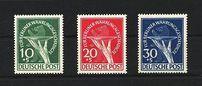 Berlijn 1949, Geldhervorming nummers 68 t/m 70, Verzenden, BRD, Postfris