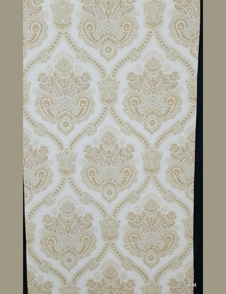 13961 Barok behang zandkleur beige klassiek retro 70s swiet, Ophalen of Verzenden, Beige