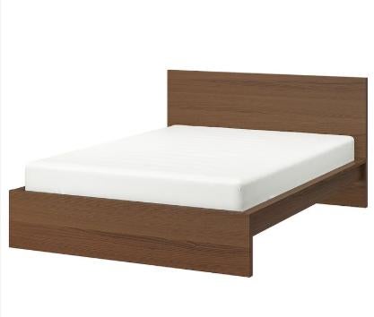 IKEA MALM Bedframe 180x200 cm, Ophalen, Bruin, Tweepersoons, Zo goed als nieuw
