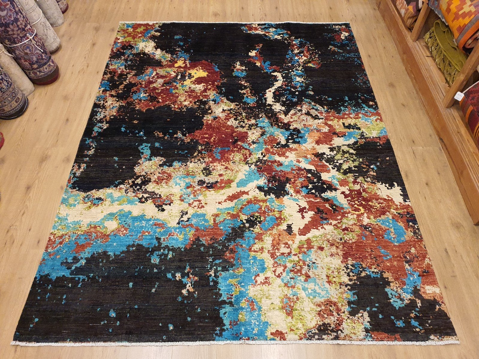 Handgeknoopt oosters tapijt modern art 251x194, Huis en Inrichting, Stoffering | Tapijten en Kleden, Info@SlatsAntiek.nl, Perzisch