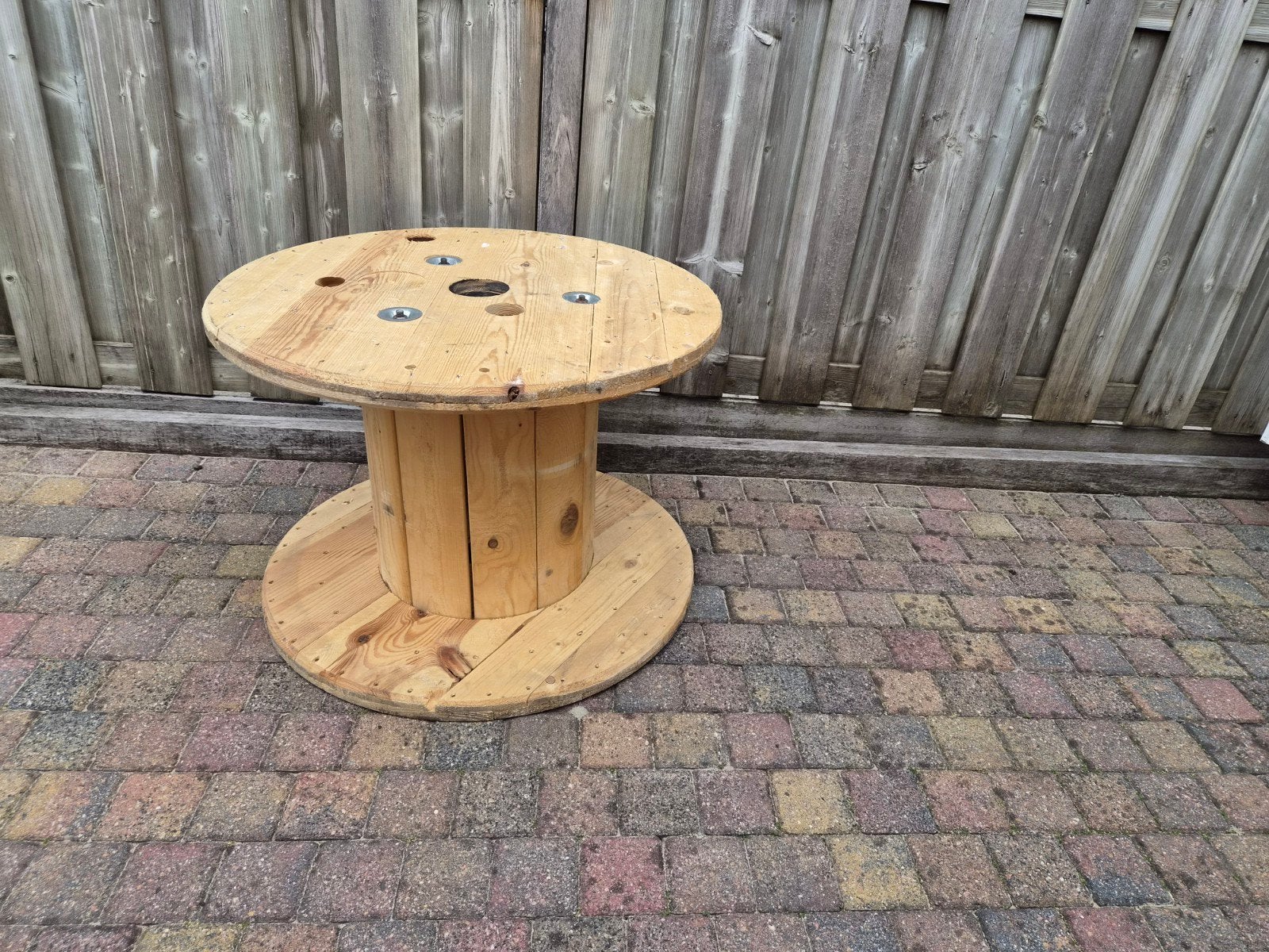 Houten haspel, rond, 70 cm doorsnede, 50 cm hoog, Ophalen, 50 – 75, Gebruikt, 50 tot 100 cm