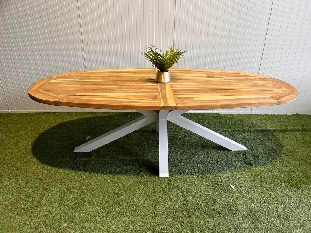 Lifestyle Bradford tuintafel 220x120cm - Aluminium & Teakhou, Tuin en Terras, ., Teakhout, Nieuw, Ophalen of Verzenden