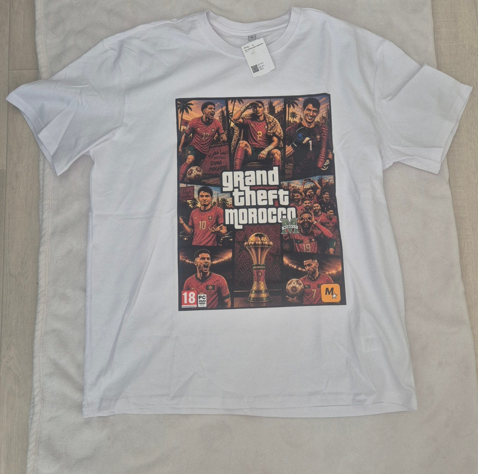 GTA Morocco Oversized T-Shirt unisex | Nieuw | XL/XXL, Wit, Ophalen of Verzenden, Maat 56/58 (XL), Nieuw