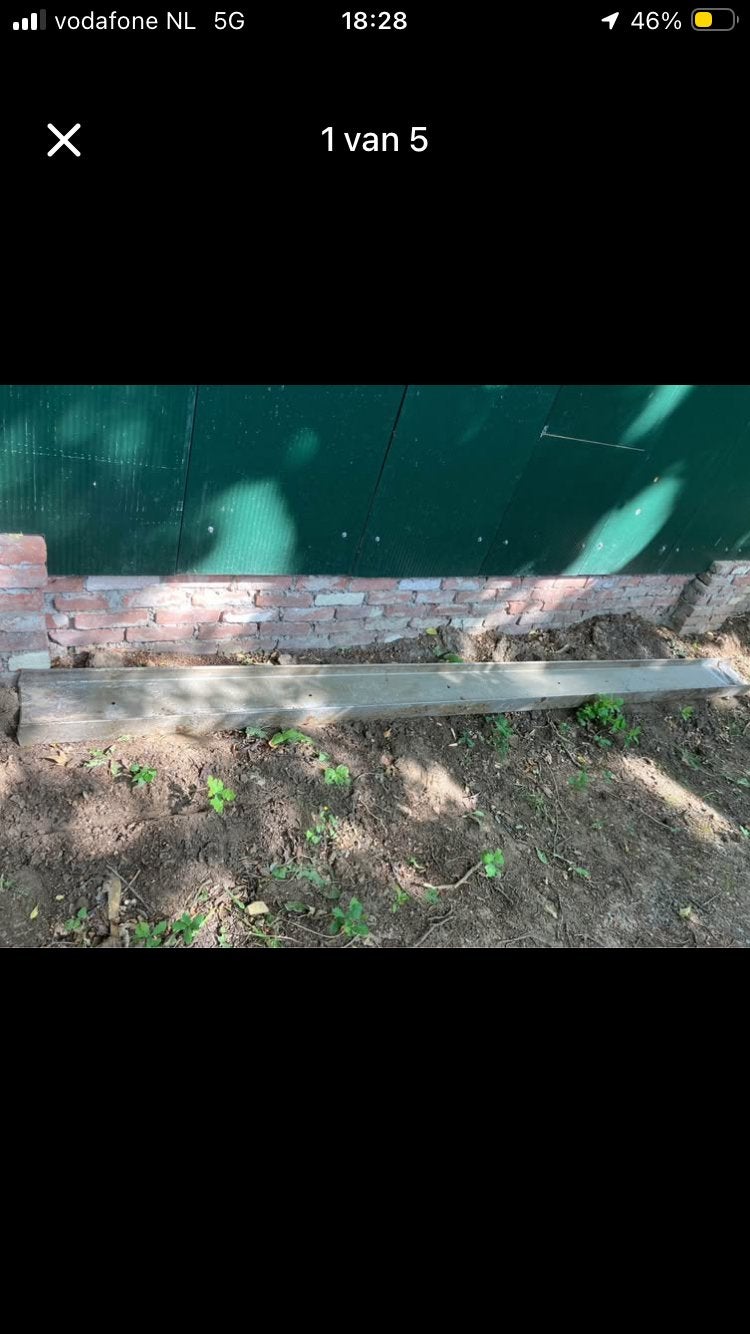 Stalen balk 3.42m 8mm, Ophalen, Gebruikt