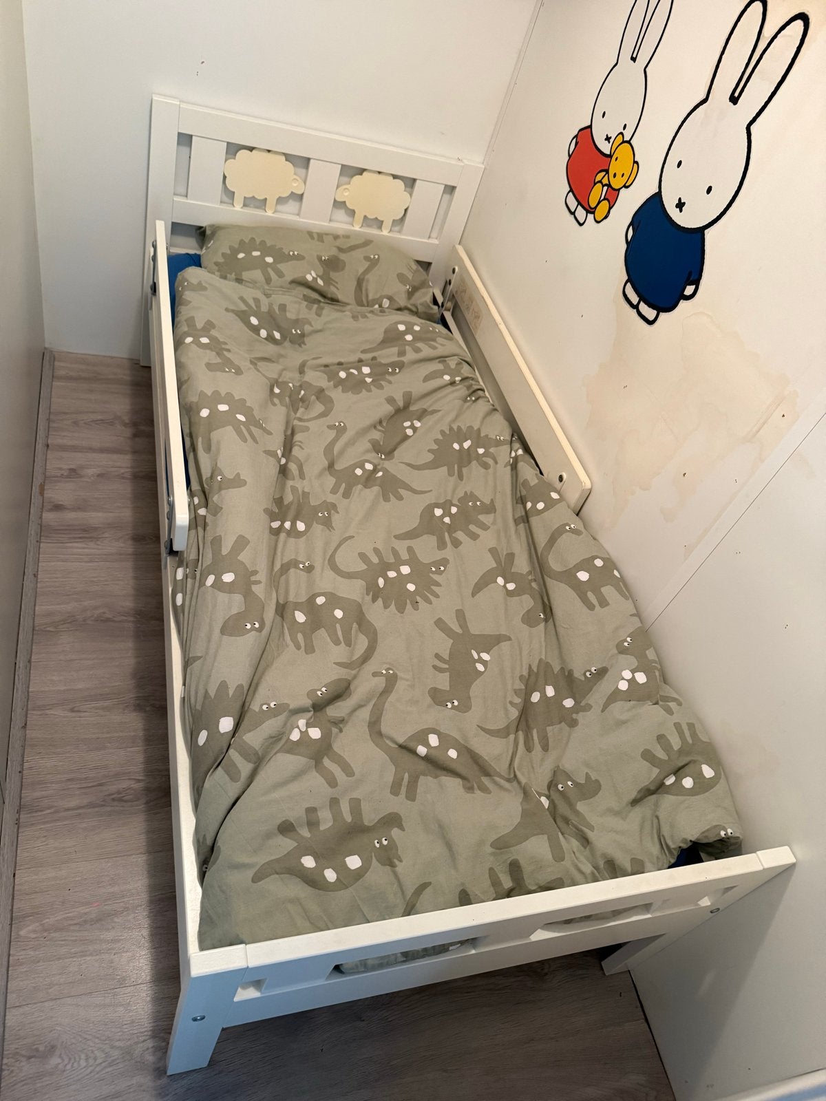 IKEA Peuterbed met matras en beddengoed, Ophalen, Gebruikt, 140 tot 160 cm, 70 tot 85 cm