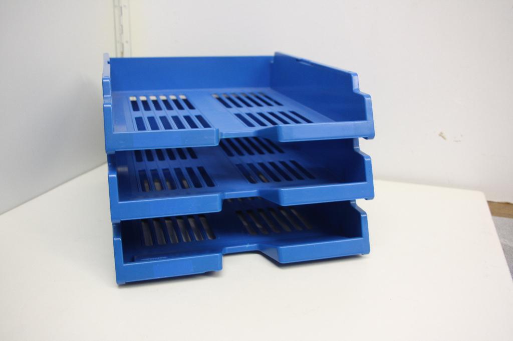 Retro Esselte brievenbakjes Transit blauw. Set van 3 stuks., Diversen, Ophalen of Verzenden