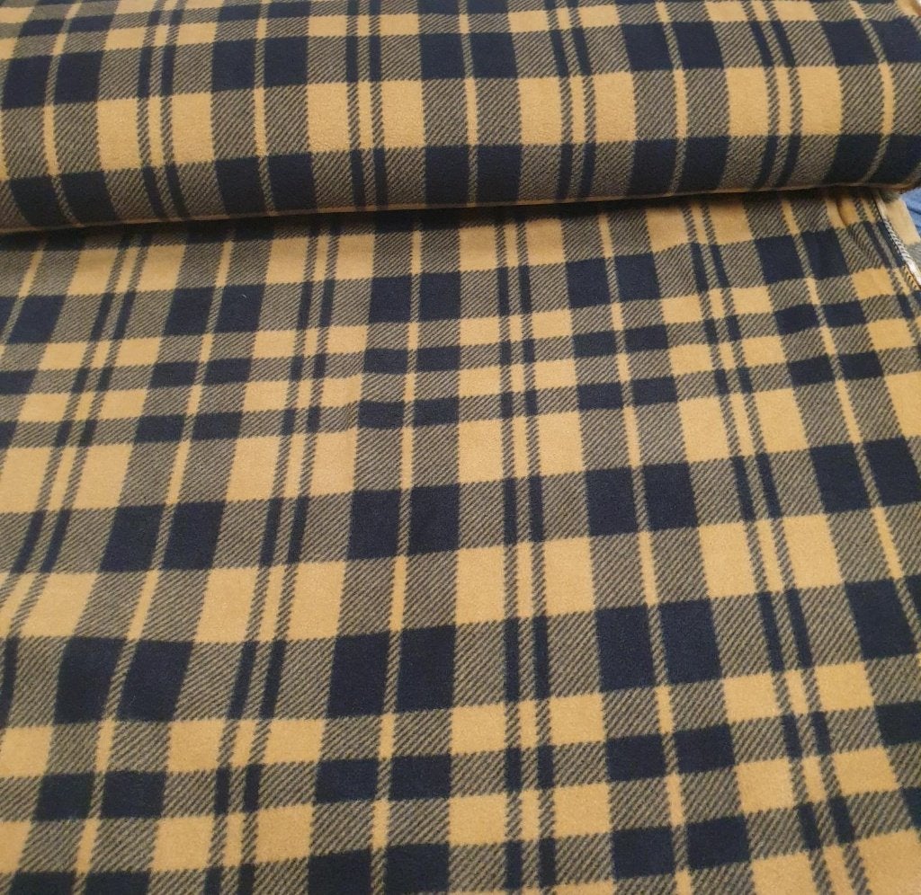 zacht geruite stof oker (11507), Overige materialen, Overige kleuren, 120 cm of meer, Nieuw