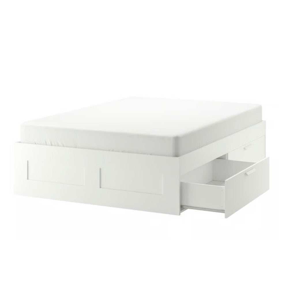Ikea Brimnes 160x200, Huis en Inrichting, Slaapkamer | Bedden, Ophalen, Gebruikt, Wit, Tweepersoons