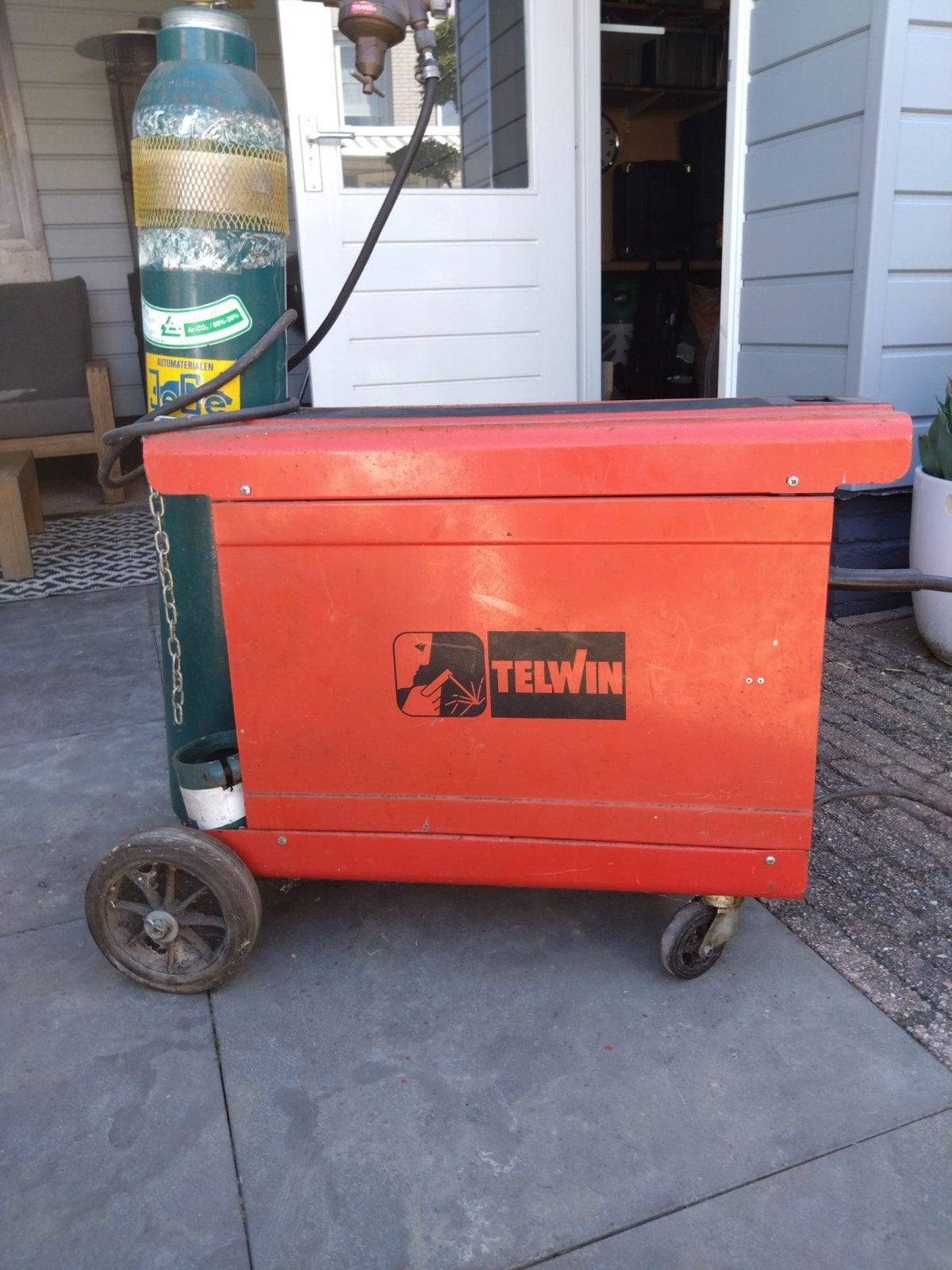 Telwin Maxmig 180/2 Turbo MIG/MAG lasapparaat met gasfles, Ophalen of Verzenden