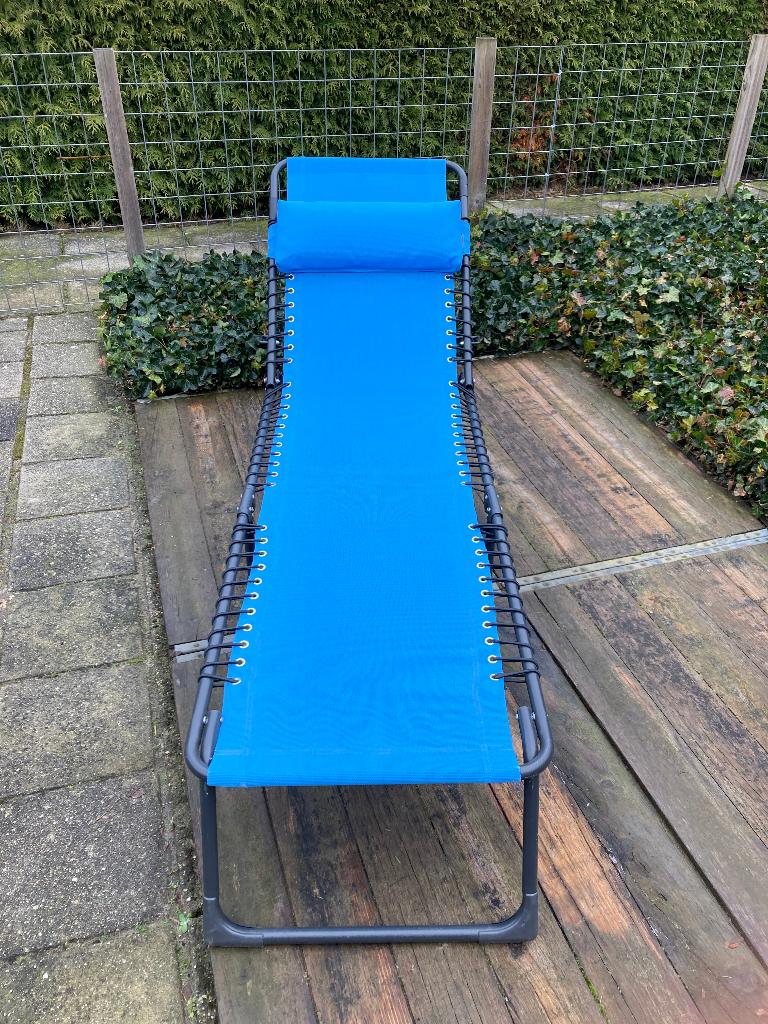 ligbed tuin, Tuin en Terras, Ophalen, Gebruikt, Metaal, Inklapbaar