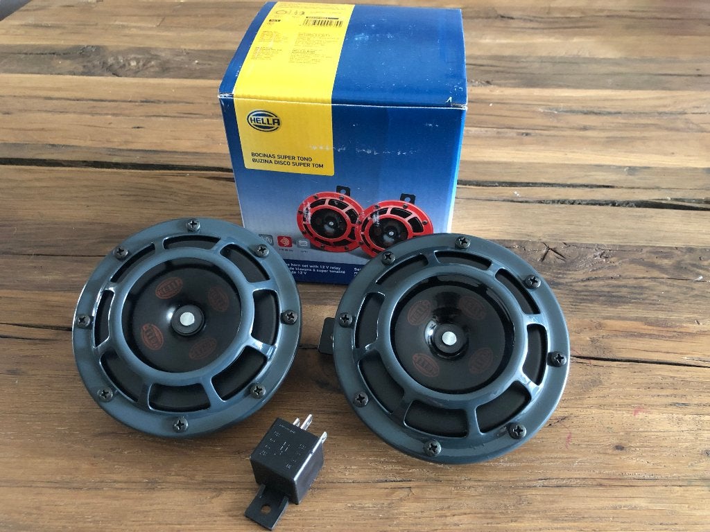 Hella Supertone 118db Claxon set (grijs grey antraciet)