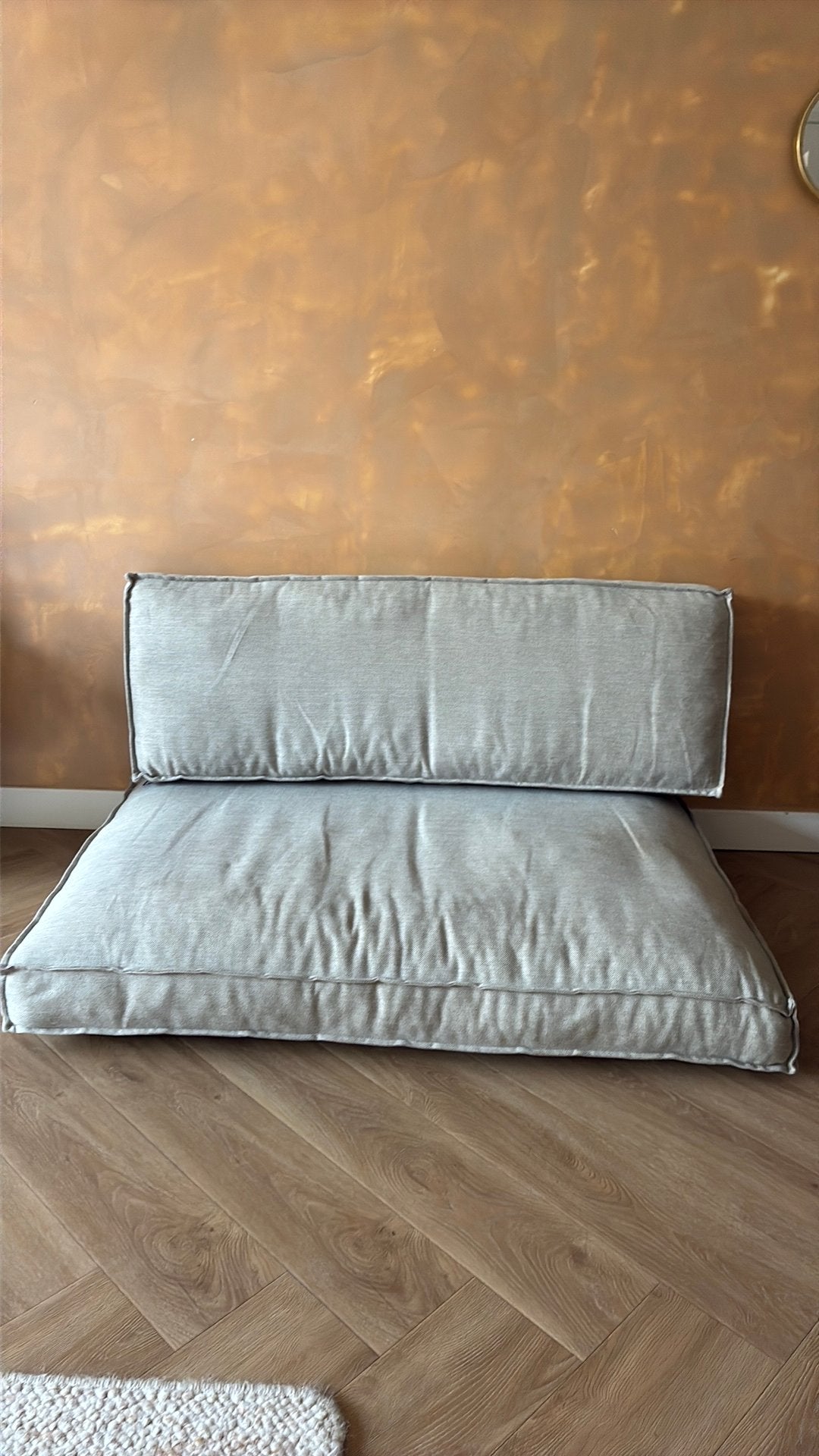 Pallet kussens grijs. Set, Ophalen, Eenpersoons, 75 tot 100 cm, Zo goed als nieuw