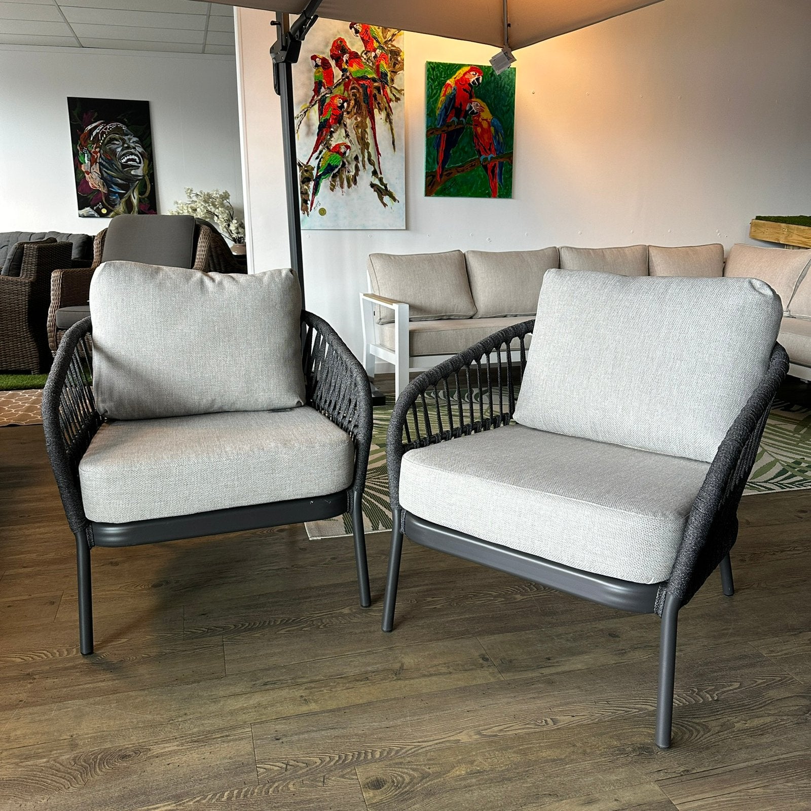 2x COCO Loungestoelen / Tuinstoelen – NIEUW — TWV €800,- !!!, Tuin en Terras, Zenq, ., Ophalen of Verzenden, Zo goed als nieuw
